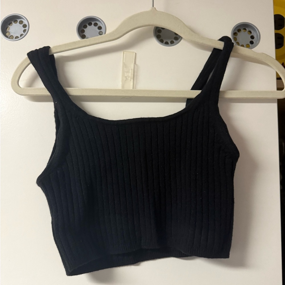 Wilfred Black Ribbed Tank Top